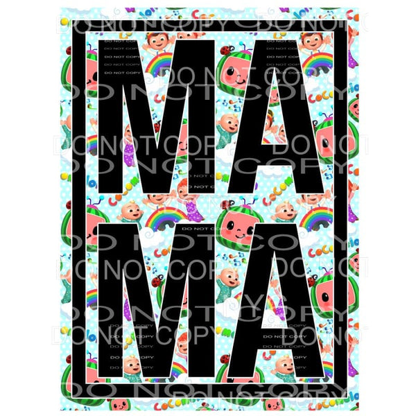 Mama Cocomelon Framed Sublimation transfers - Heat Transfer