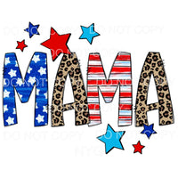 Mama Flag Leopard Stars Stripes 4th of July USA America 