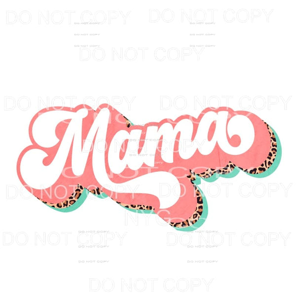 Mama Leopard Retro Teal Pink Sublimation transfers - Heat 
