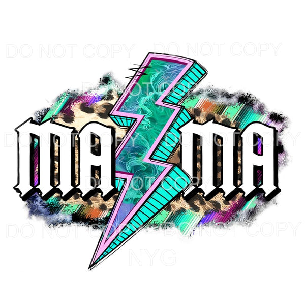 mama lightning bolt Sublimation transfers - Heat Transfer