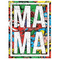Mama Marvel Avengers Framed Sublimation transfers - Heat 