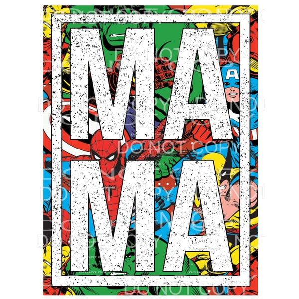 Mama Marvel Avengers Framed Sublimation transfers - Heat 