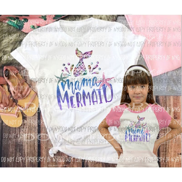Mama mermaid or mini mermaid 2 Sublimation transfers Heat Transfer