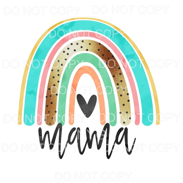 mama rainbow heart Sublimation transfers - Heat Transfer