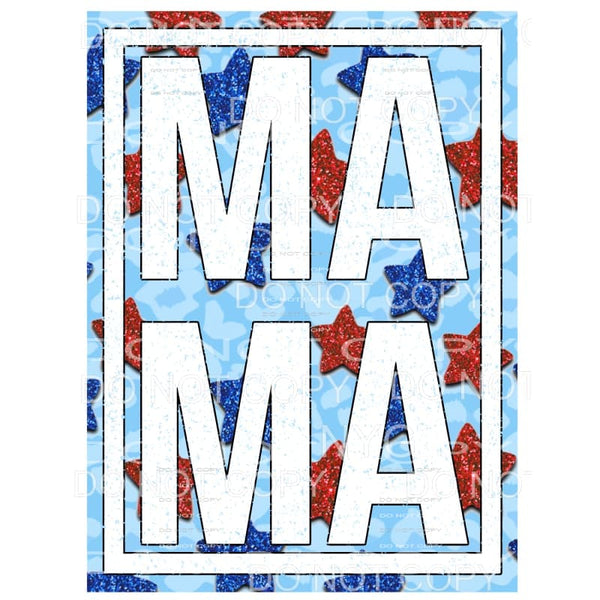 Mama Red Blue Stars Leopard Framed Sublimation transfers - 