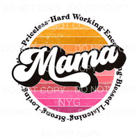Mama Retro Circle #1 Sublimation transfers - Heat Transfer