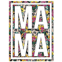 Mama Stacked Floral Leopard Framed Sublimation transfers - 