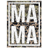 Mama Stacked Leopard Framed Sublimation transfers - Heat 