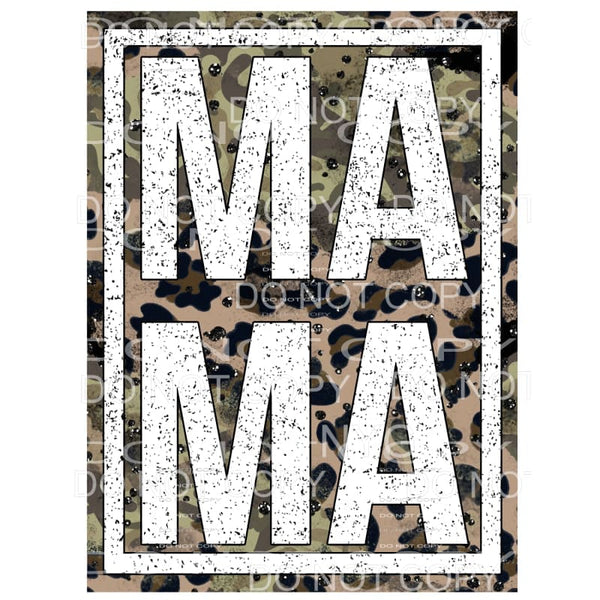 Mama Stacked Leopard Framed Sublimation transfers - Heat 