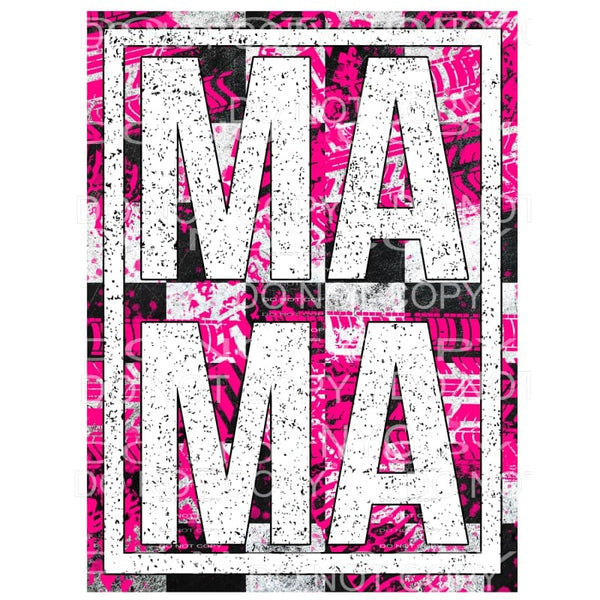 Mama Stacked Pink Framed Sublimation transfers - Heat 