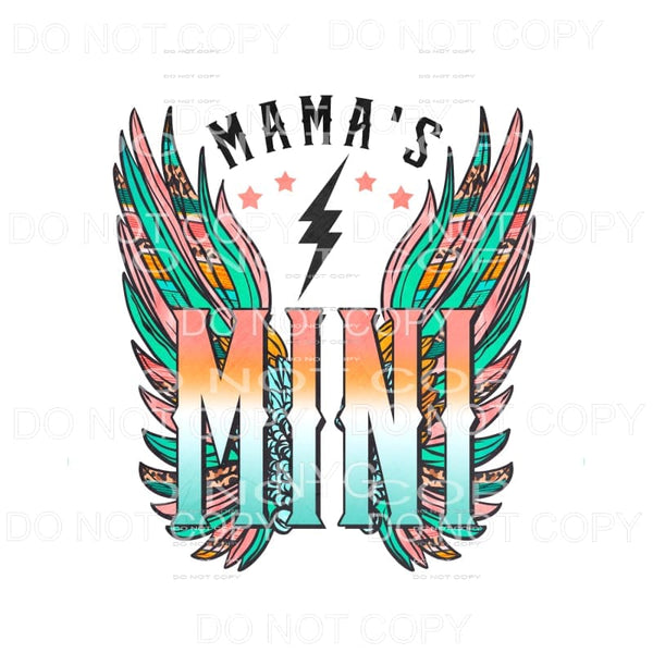 Mamas Mini Retro Serape Leopard Wings Sublimation transfers 