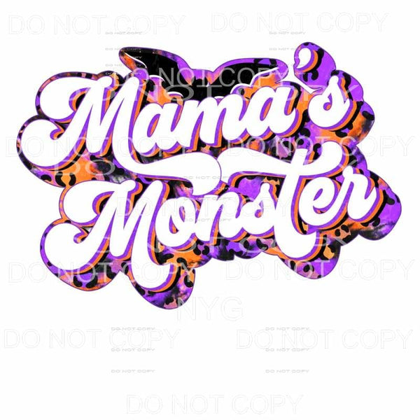 Mama’s Monster Black Bat Halloween Purple Orange Black Tie 