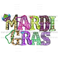 Mardi Gras #1 mask bead Sublimation transfers Heat Transfer