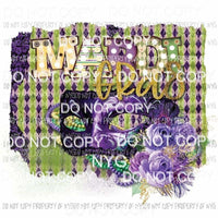 Mardi Gras #16 marquee mask flowers pattern background Sublimation transfers Heat Transfer