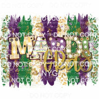 Mardi Gras #17 marquee gold purple green leopard brushstroke Sublimation transfers Heat Transfer