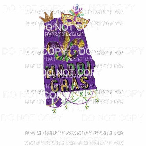 Mardi Gras #30 Louisiana beads fleur de lis masks state Sublimation transfers Heat Transfer