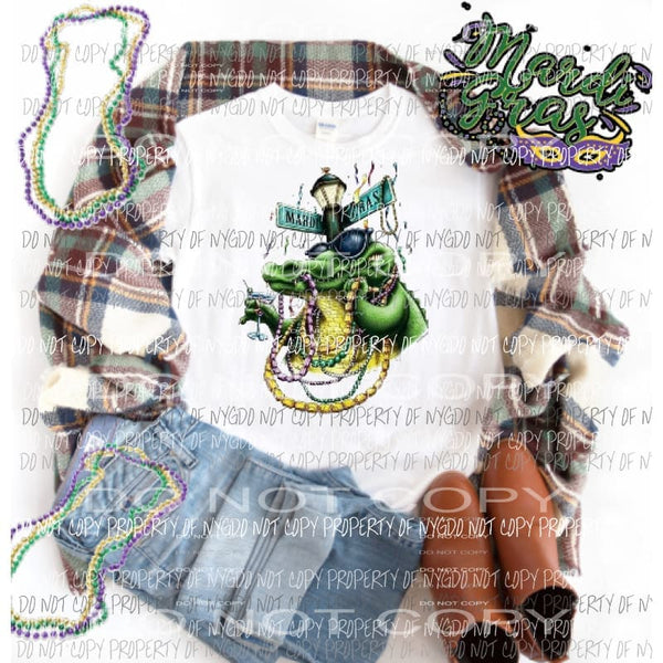 Mardi Gras alligator 1 Sublimation transfers Mardi Gras Heat Transfer