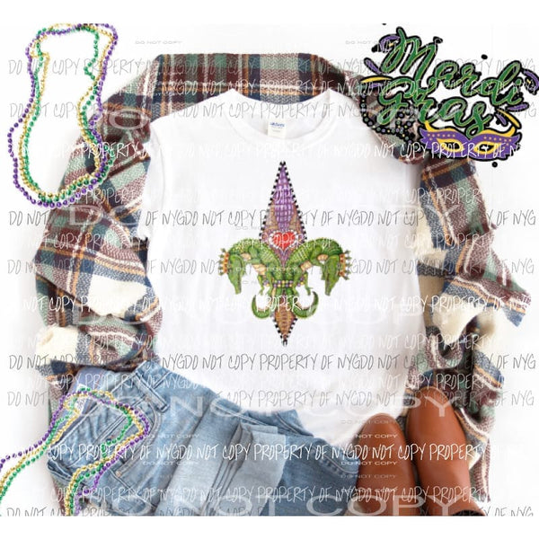 Mardi Gras alligator 2 Sublimation transfers Mardi Gras Heat Transfer