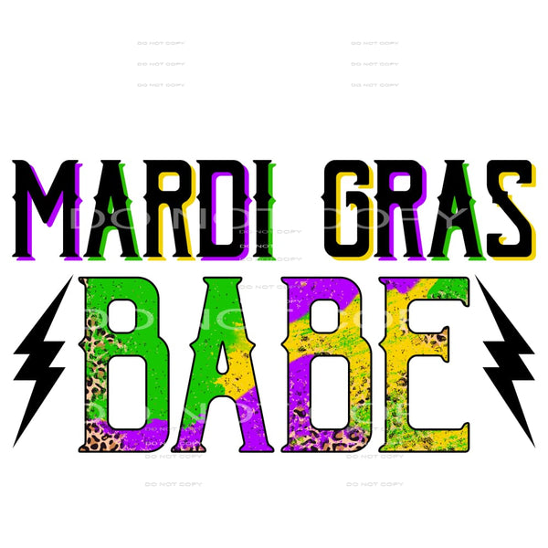 Mardi Gras Babe Grunge Leopard Lightning Bolts #2553 