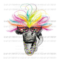 Mardi Gras cow mask Sublimation transfers Heat Transfer
