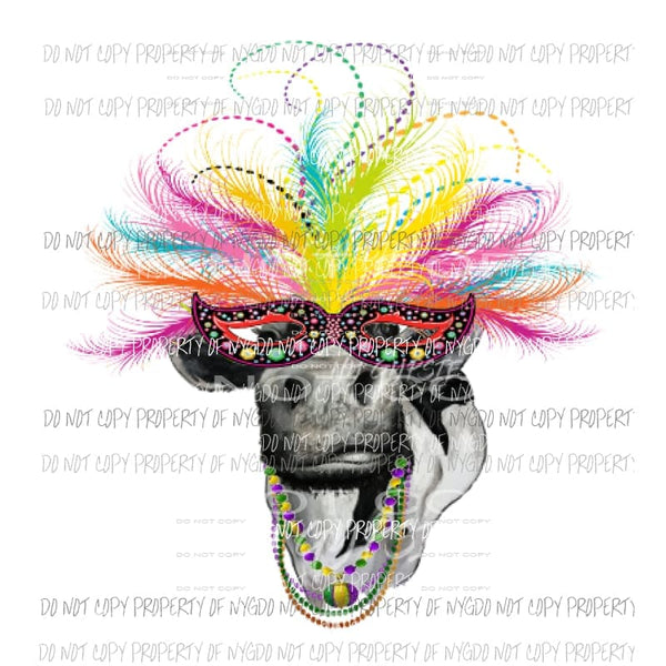 Mardi Gras cow mask Sublimation transfers Heat Transfer