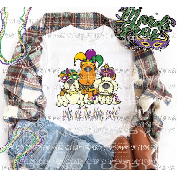 Mardi Gras Dogs who ate the king cake Sublimation transfers Mardi Gras Heat Transfer