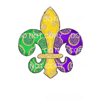 Mardi Gras Fleur de lis # 9958 Sublimation transfers - Heat 