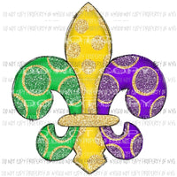 Mardi Gras Fleur de lis Sublimation transfers Heat Transfer