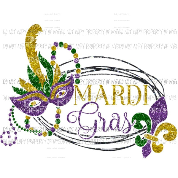 Mardi Gras glitter 701 Sublimation transfers Mardi Gras Heat Transfer