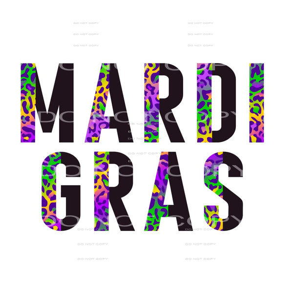 Mardi Gras Half Leoaprd Colorful #2540 Sublimation transfers