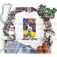 Mardi Gras Lady 1 Sublimation transfers Mardi Gras Heat Transfer