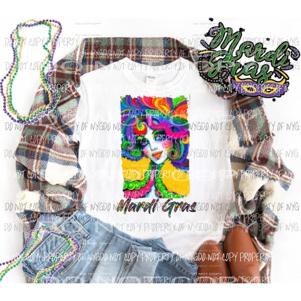 Mardi Gras Lady 1 Sublimation transfers Mardi Gras Heat Transfer
