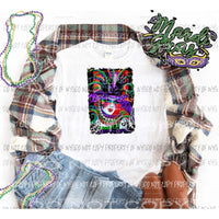 Mardi Gras Lady 2 Sublimation transfers Mardi Gras Heat Transfer