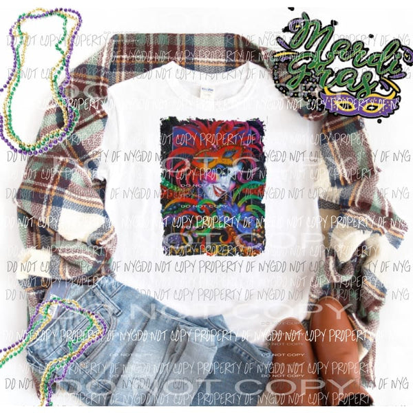 Mardi Gras Lady 3 Sublimation transfers Mardi Gras Heat Transfer