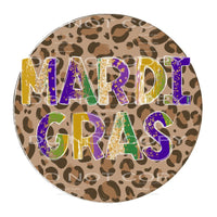 Mardi Gras Leopard Circle #2473 Sublimation transfers - Heat