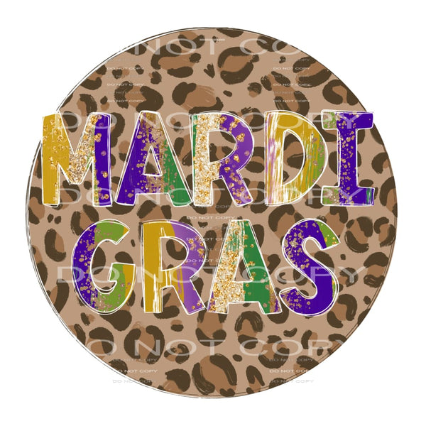 Mardi Gras Leopard Circle #2473 Sublimation transfers - Heat