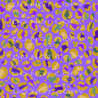 Mardi Gras Leopard Purple Background Sheet #2475 Sublimation