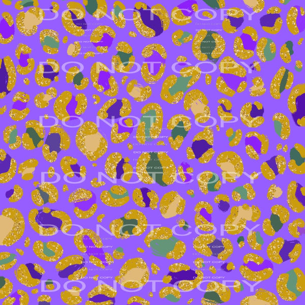 Mardi Gras Leopard Purple Background Sheet #2475 Sublimation