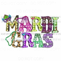 Mardi Gras marquee #1 mask beads Sublimation transfers Heat Transfer