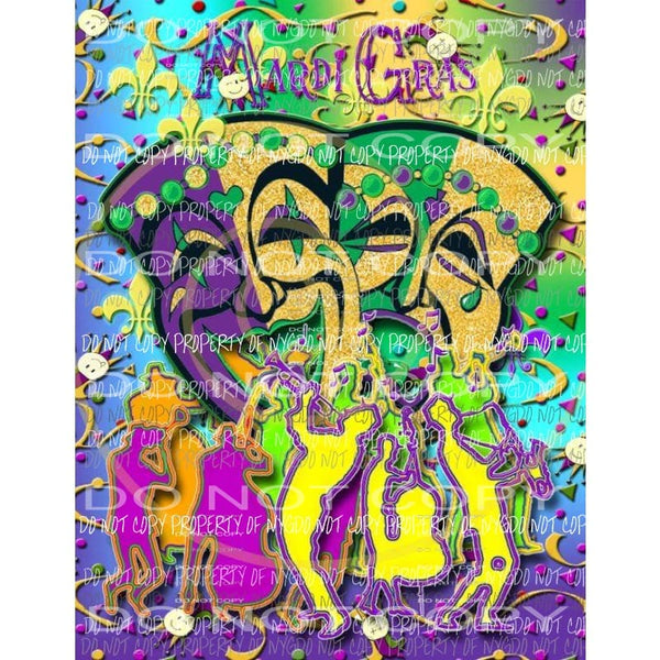 Mardi Gras masks party Sublimation transfers Mardi Gras Heat Transfer