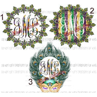 Mardi gras monograms with bonus monogram you choose sublimation transfer READ DESCRIPTION Heat Transfer