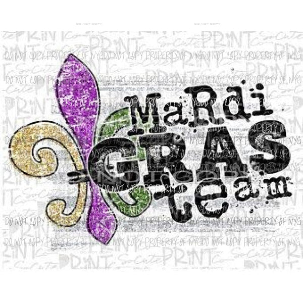 Mardi Gras Team 1 Sublimation transfers Heat Transfer