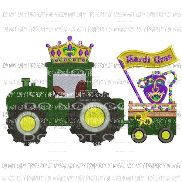 Mardi Gras Tractor Sublimation transfers Heat Transfer
