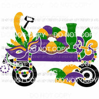 Mardi Gras Wagon jester hat king cake fleur de lis beads Sublimation transfers Heat Transfer