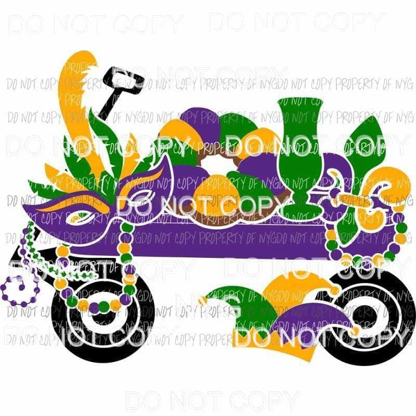 Mardi Gras Wagon jester hat king cake fleur de lis beads Sublimation transfers Heat Transfer