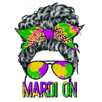 Mardi On Messy Bun Curly Tie Dye Leoaprd #2566 Sublimation 