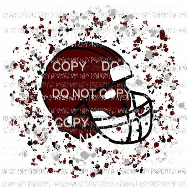 Maroon football helmet Sublimation transfers Heat Transfer