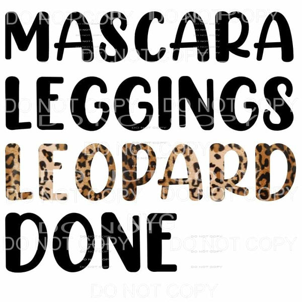 Mascara Leggings Leopard Done Sublimation transfers - Heat 