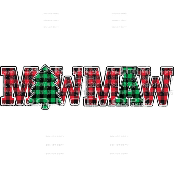 MAWMAW buffalo plaid tree Sublimation transfers Heat Transfer
