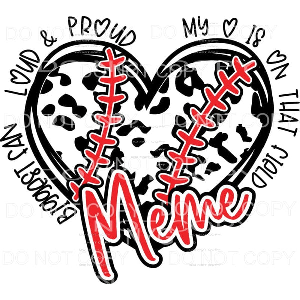 Meme Leopard Heart Baseball Biggest Fan Sublimation 